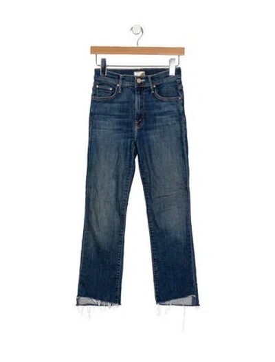 Pre-owned Mother Mid-rise Straight Leg Jeans In Blue