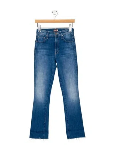 Pre-owned Mother Mid-rise Straight Leg Jeans In Blue