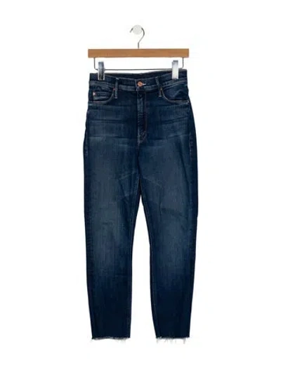 Pre-owned Mother Mid-rise Straight Leg Jeans In Blue