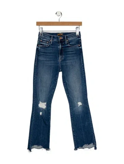 Pre-owned Mother Mid-rise Straight Leg Jeans In Blue