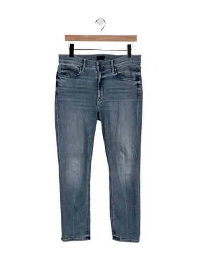 Pre-owned Mother Mid-rise Straight Leg Jeans In Blue