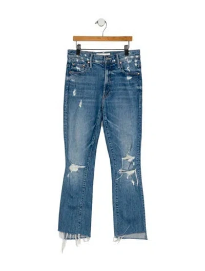 Pre-owned Mother Mid-rise Straight Leg Jeans In Blue
