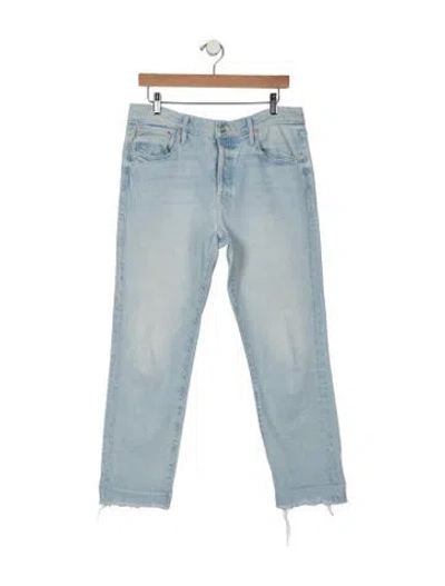 Pre-owned Mother Mid-rise Straight Leg Jeans In Blue