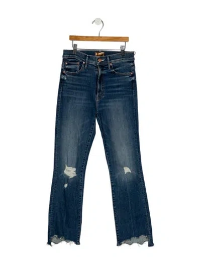 Pre-owned Mother Mid-rise Straight Leg Jeans In Blue