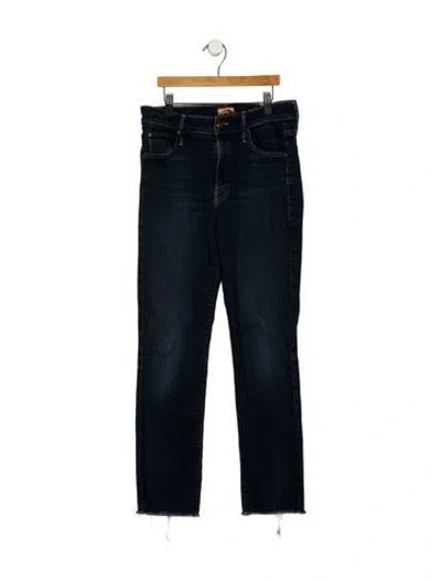 Pre-owned Mother Mid-rise Straight Leg Jeans In Blue