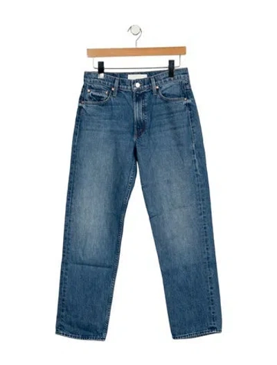 Pre-owned Mother Mid-rise Straight Leg Jeans In Blue