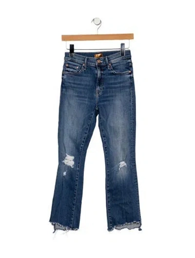 Pre-owned Mother Mid-rise Straight Leg Jeans In Blue