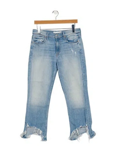 Pre-owned Mother Mid-rise Straight Leg Jeans In Blue