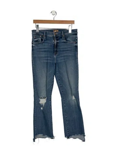 Pre-owned Mother Mid-rise Straight Leg Jeans In Blue