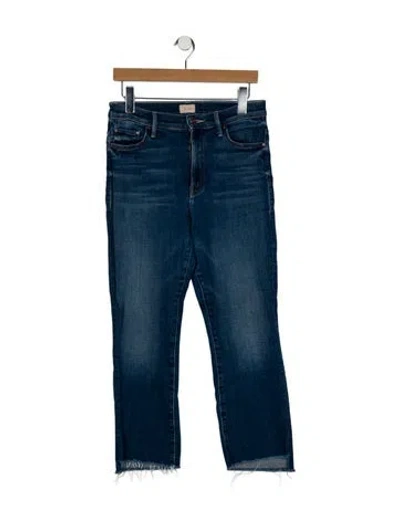 Pre-owned Mother Mid-rise Straight Leg Jeans In Blue