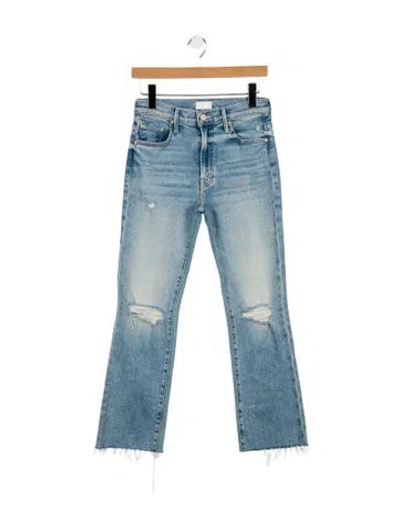 Pre-owned Mother Mid-rise Straight Leg Jeans In Blue