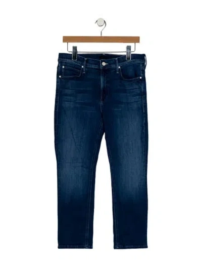 Pre-owned Mother Mid-rise Straight Leg Jeans In Blue