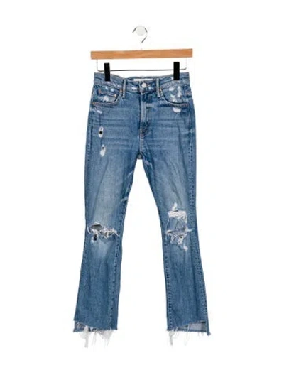 Pre-owned Mother Mid-rise Straight Leg Jeans In Blue