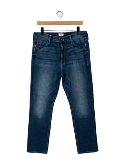 Pre-owned Mother Mid-rise Straight Leg Jeans In Blue
