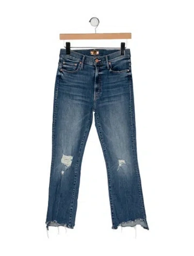 Pre-owned Mother Mid-rise Straight Leg Jeans In Blue