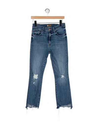 Pre-owned Mother Mid-rise Straight Leg Jeans In Blue