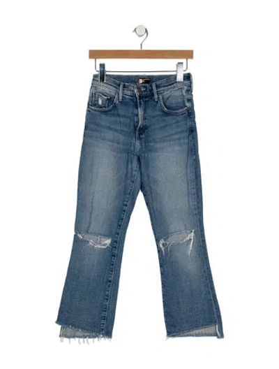 Pre-owned Mother Mid-rise Straight Leg Jeans In Blue