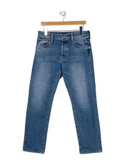 Pre-owned Mother Mid-rise Straight Leg Jeans In Blue