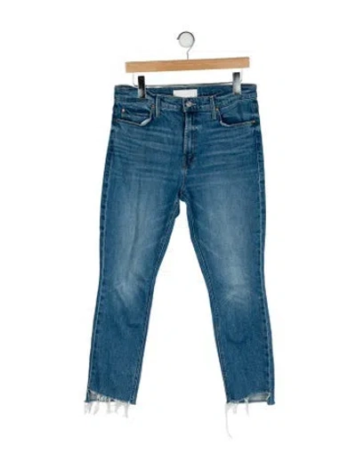Pre-owned Mother Mid-rise Straight Leg Jeans In Blue