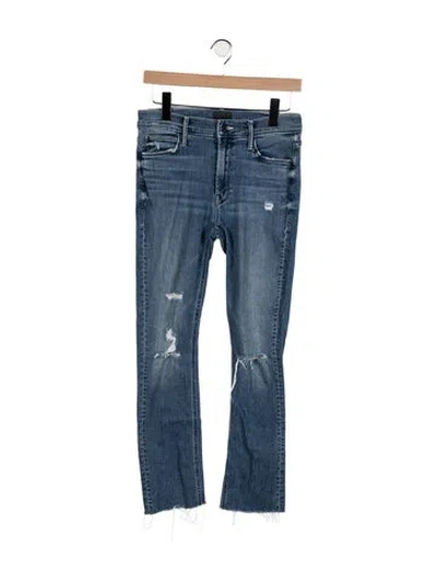 Pre-owned Mother Mid-rise Straight Leg Jeans In Blue