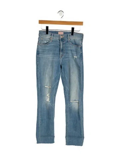 Pre-owned Mother Mid-rise Straight Leg Jeans In Blue