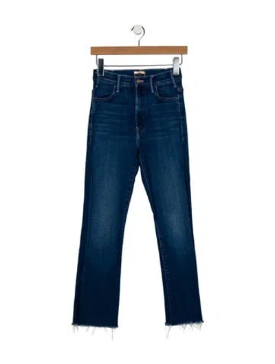 Pre-owned Mother Mid-rise Straight Leg Jeans In Blue
