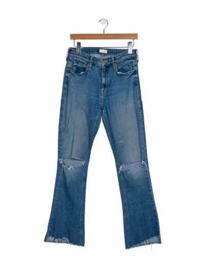 Pre-owned Mother Mid-rise Straight Leg Jeans In Blue