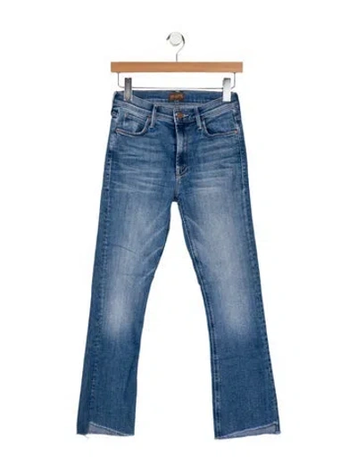 Pre-owned Mother Mid-rise Straight Leg Jeans In Blue