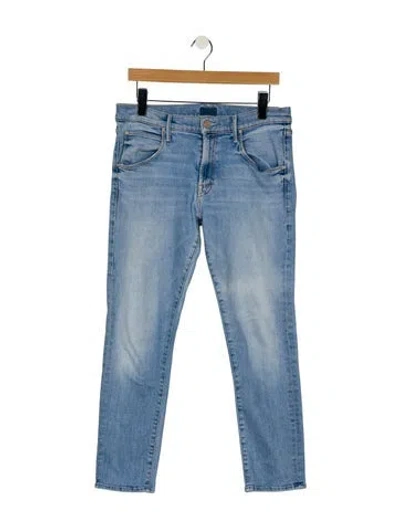 Pre-owned Mother Mid-rise Straight Leg Jeans In Blue
