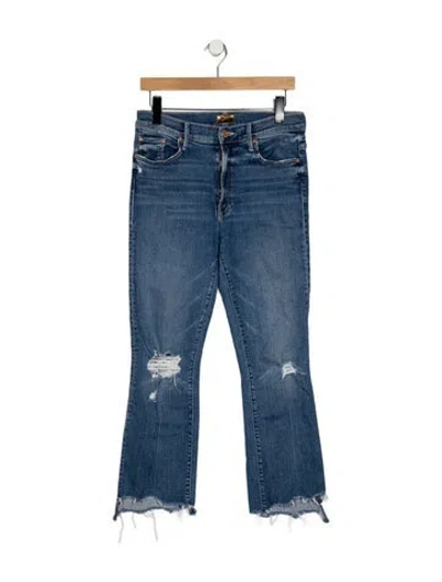 Pre-owned Mother Mid-rise Straight Leg Jeans In Blue
