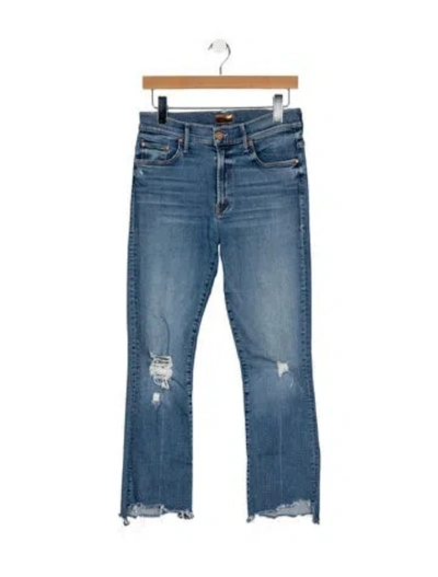 Pre-owned Mother Mid-rise Straight Leg Jeans In Blue