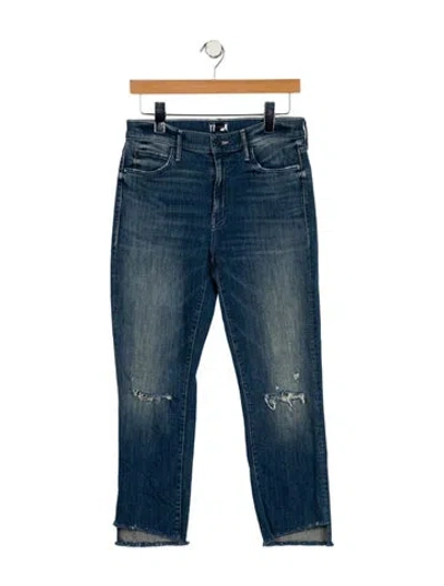 Pre-owned Mother Mid-rise Straight Leg Jeans In Blue
