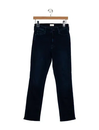 Pre-owned Mother Mid-rise Straight Leg Jeans In Blue