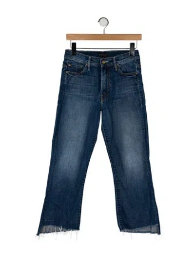Pre-owned Mother Mid-rise Straight Leg Jeans In Blue