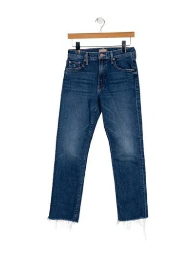Pre-owned Mother Mid-rise Straight Leg Jeans In Blue