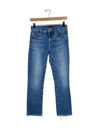 Pre-owned Mother Mid-rise Straight Leg Jeans In Blue