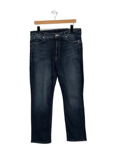 Pre-owned Mother Mid-rise Straight Leg Jeans In Blue