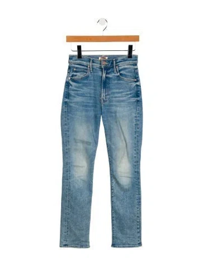 Pre-owned Mother Mid-rise Straight Leg Jeans In Blue