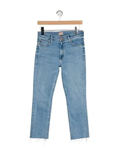 Pre-owned Mother Mid-rise Straight Leg Jeans In Blue