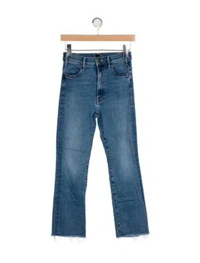 Pre-owned Mother Mid-rise Straight Leg Jeans In Blue