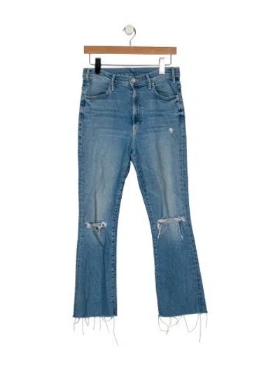 Pre-owned Mother Mid-rise Straight Leg Jeans In Blue