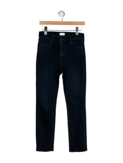 Pre-owned Mother Mid-rise Straight Leg Jeans In Blue