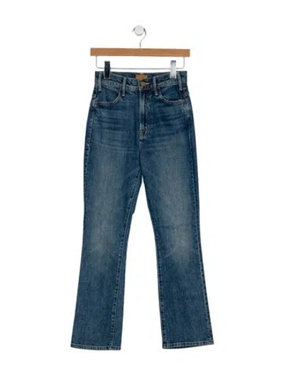 Pre-owned Mother Mid-rise Straight Leg Jeans In Blue