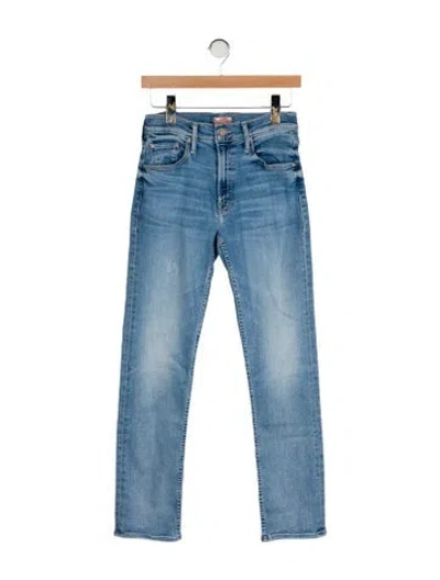 Pre-owned Mother Mid-rise Straight Leg Jeans In Blue