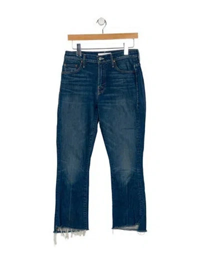 Pre-owned Mother Mid-rise Straight Leg Jeans In Blue