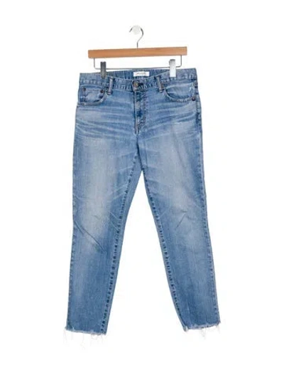 Pre-owned Mother Mid-rise Straight Leg Jeans In Blue