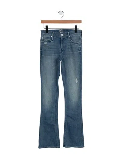 Pre-owned Mother Mid-rise Straight Leg Jeans In Blue