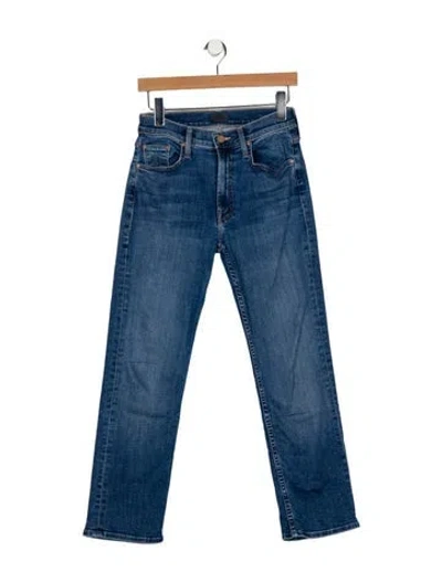 Pre-owned Mother Mid-rise Straight Leg Jeans In Blue