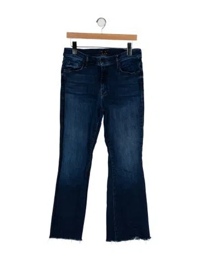 Pre-owned Mother Mid-rise Straight Leg Jeans In Blue