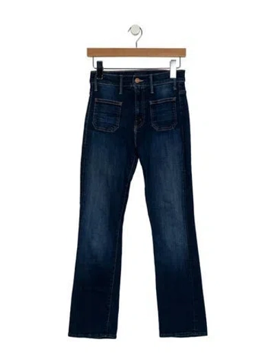 Pre-owned Mother Mid-rise Straight Leg Jeans In Blue